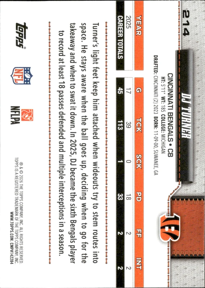 DJ Turner card back