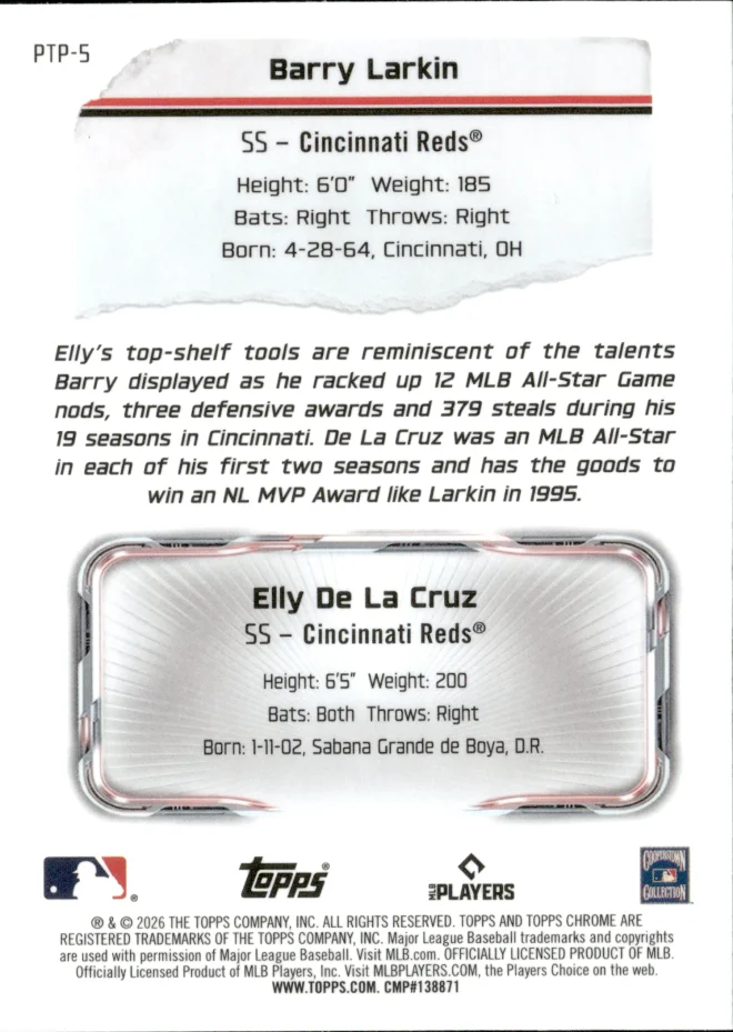 Barry Larkin / Elly De La Cruz card back