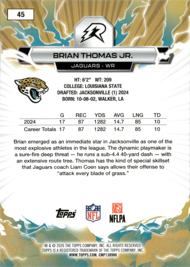 Brian Thomas Jr. card back