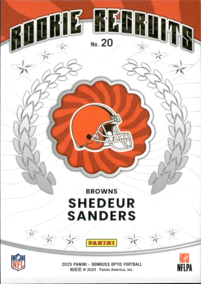 Shedeur Sanders card back