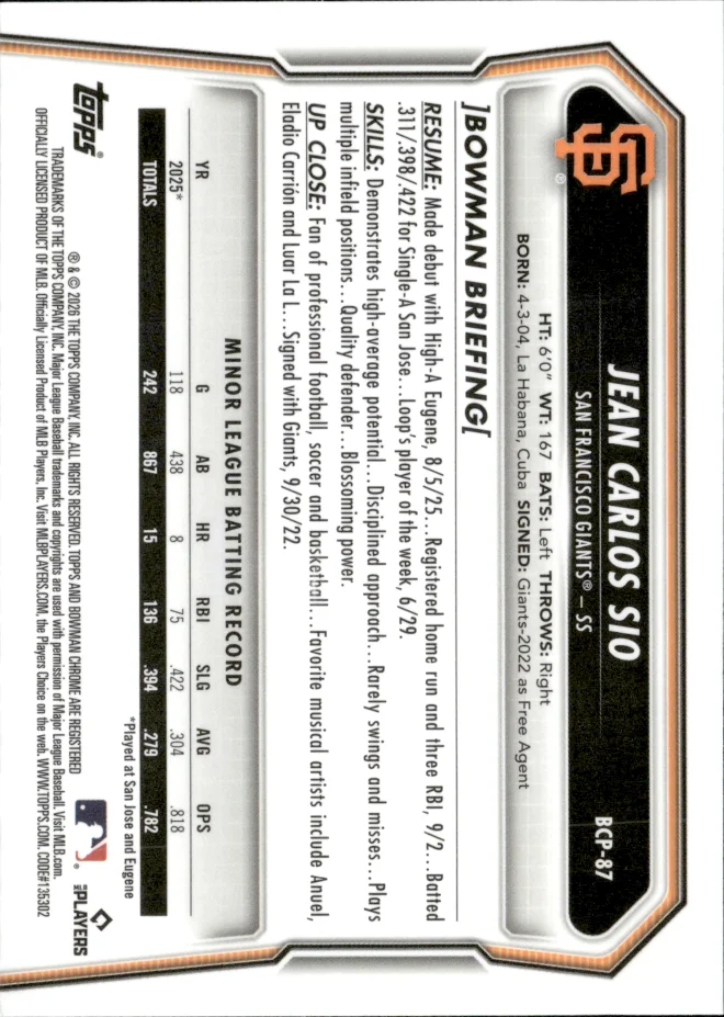 Jean Carlos Sio card back