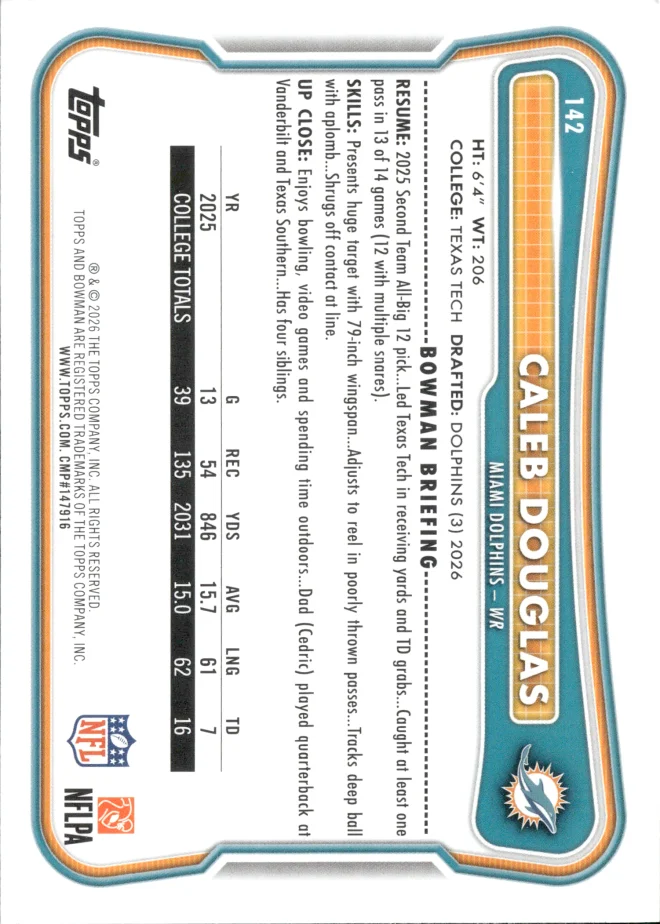 Caleb Douglas card back