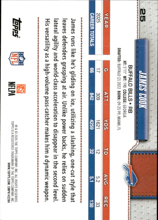 James Cook card back