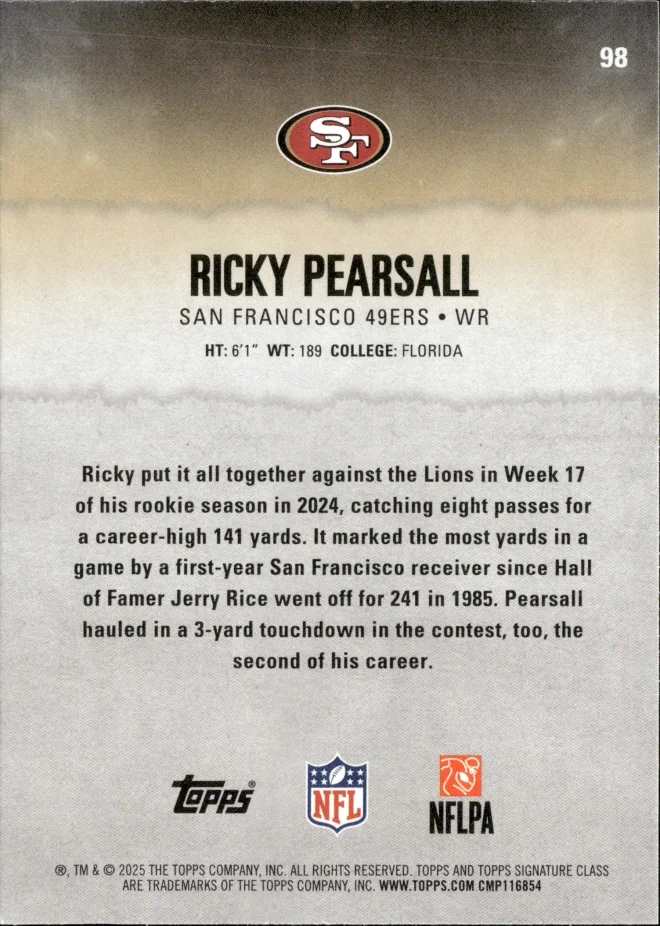 Ricky Pearsall card back