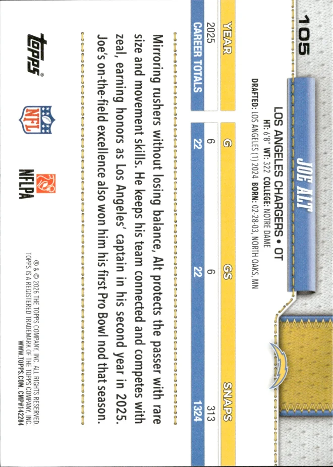 Joe Alt card back