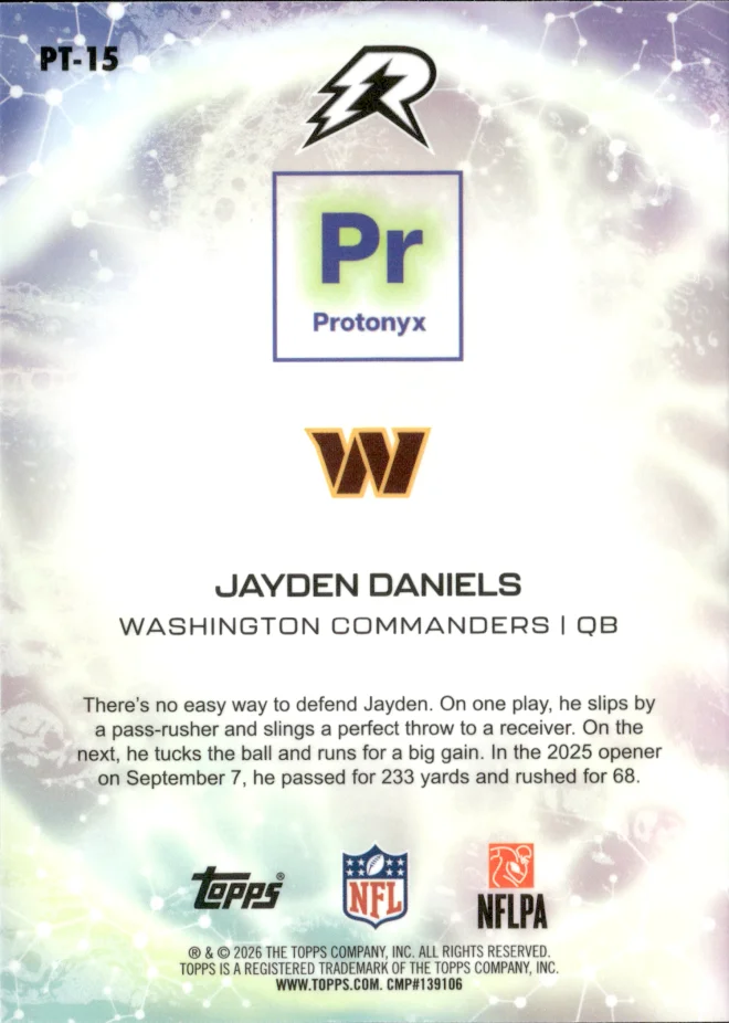 Jayden Daniels card back