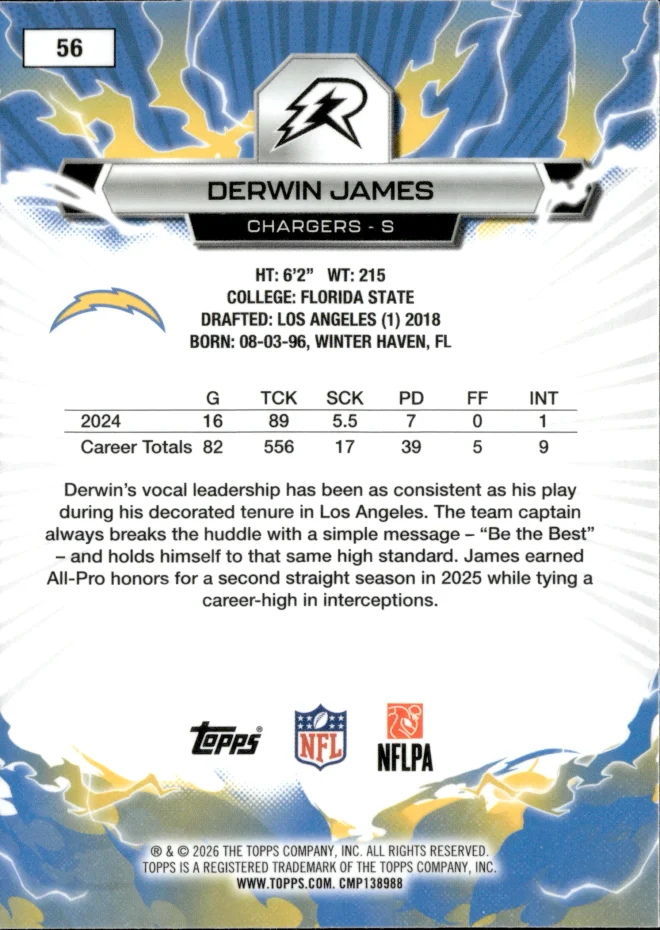 Derwin James card back