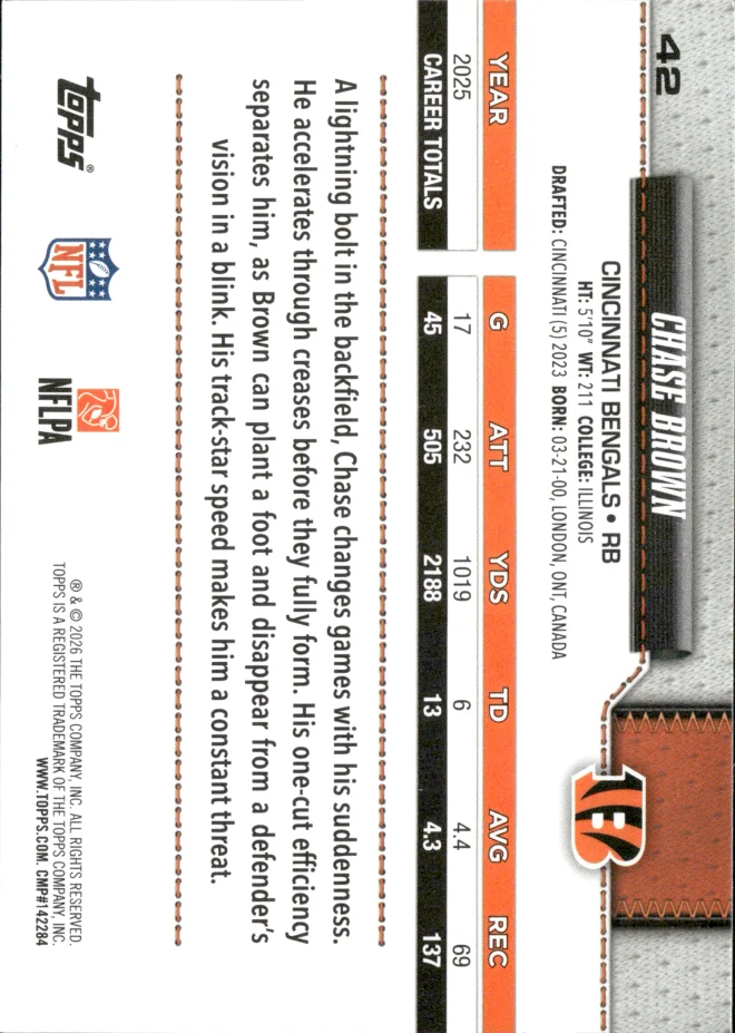Chase Brown card back