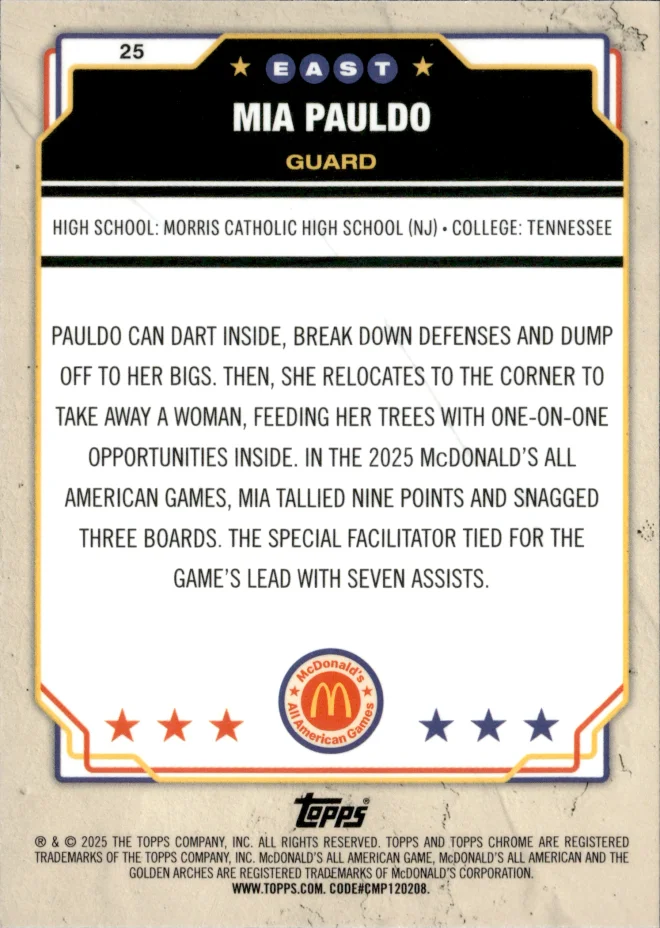 Mia Pauldo card back