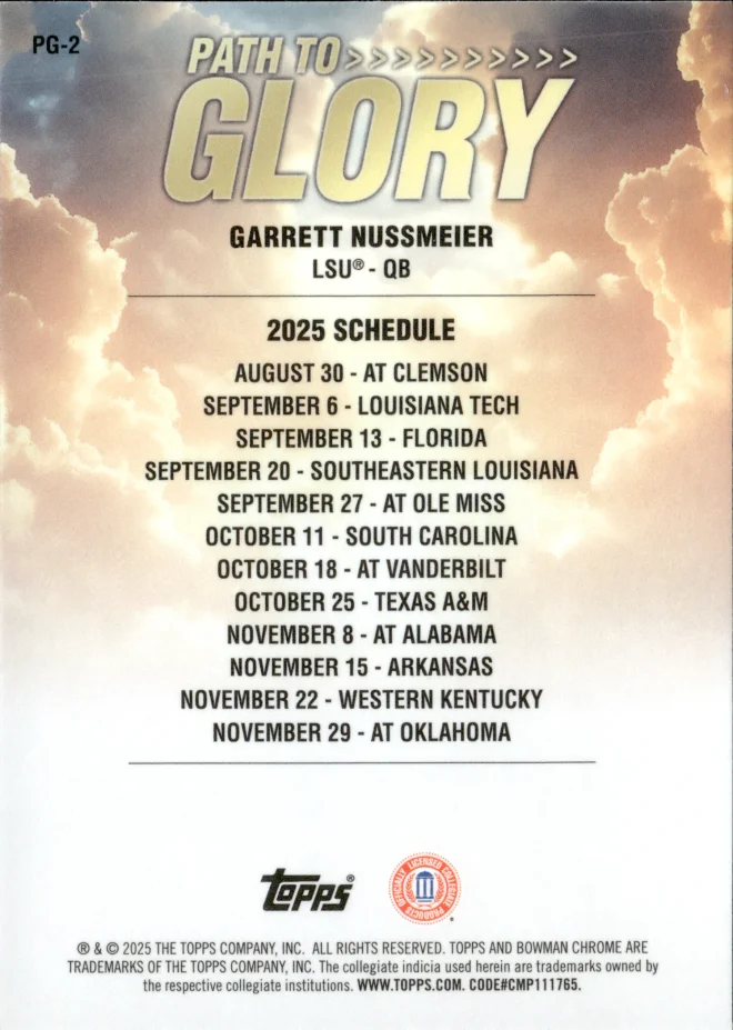Garrett Nussmeier card back
