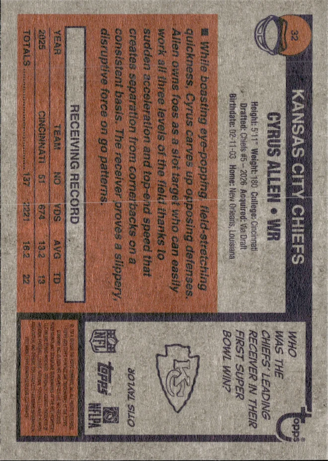 Cyrus Allen card back