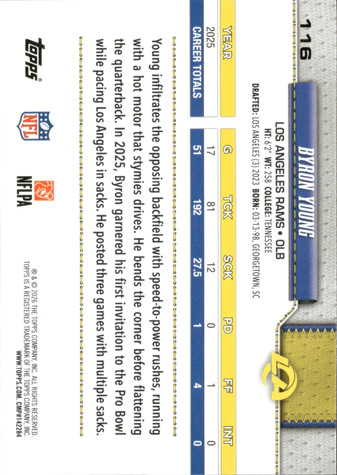 Byron Young card back