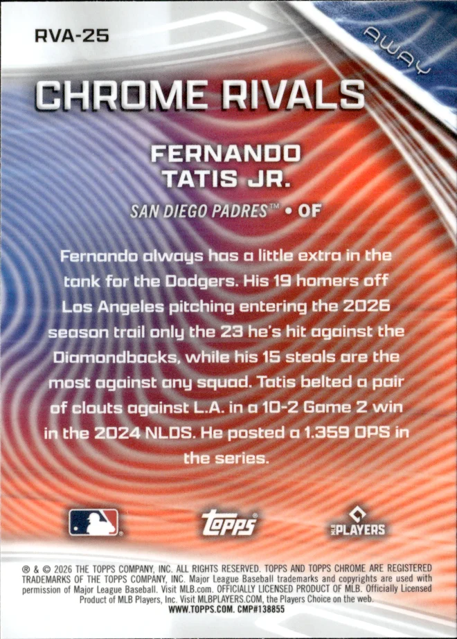 Fernando Tatis Jr. card back