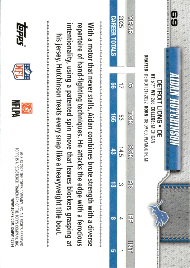 Aidan Hutchinson card back