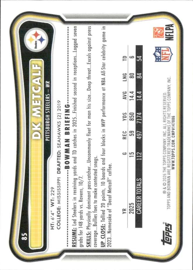 DK Metcalf card back