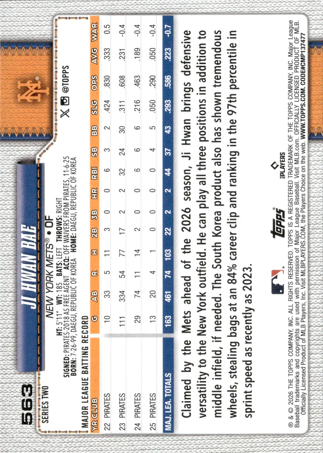 Ji Hwan Bae card back