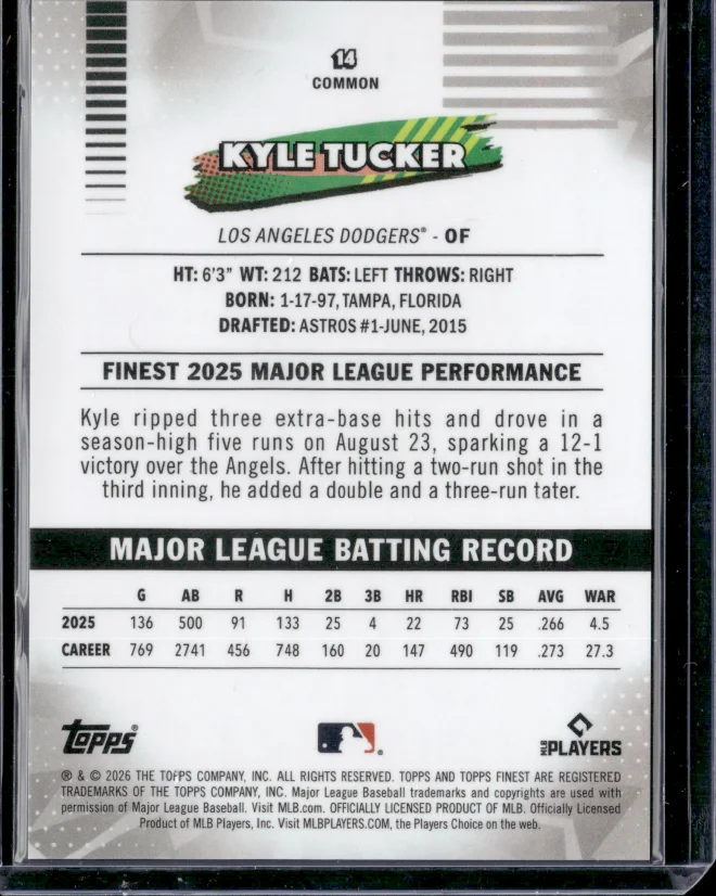 Kyle Tucker card back