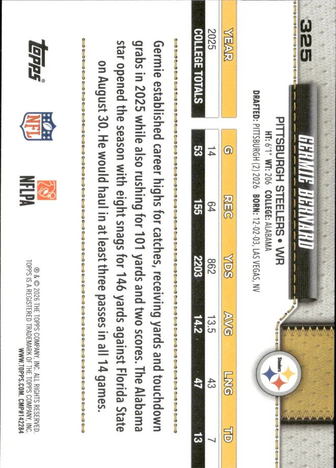 Germie Bernard card back