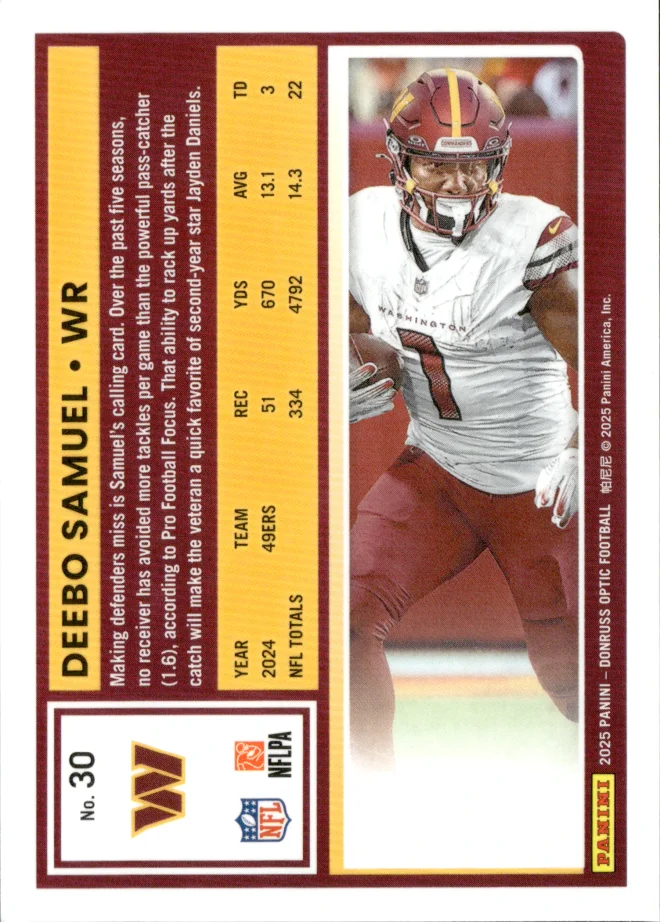 Deebo Samuel card back