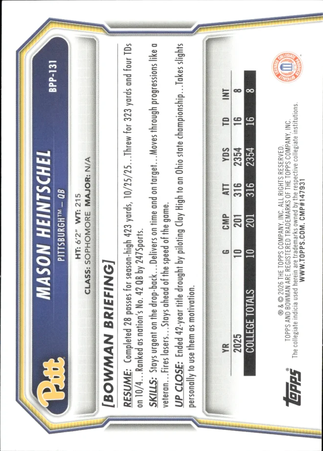 Mason Heintschel card back