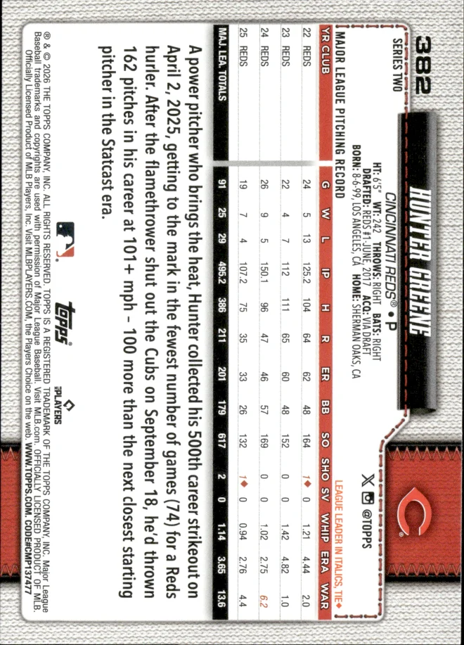 Hunter Greene card back