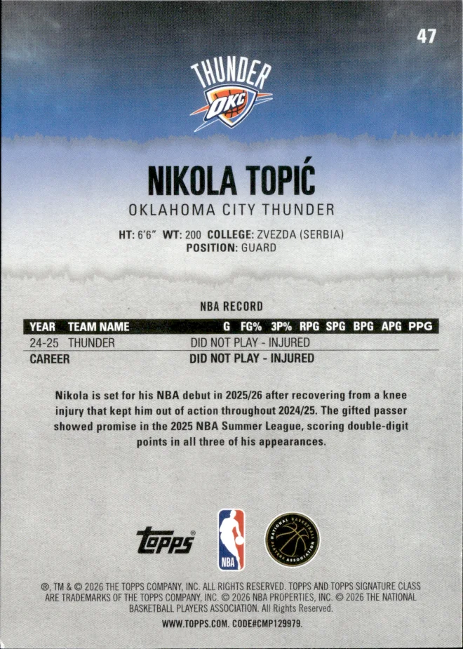 Nikola Topić card back