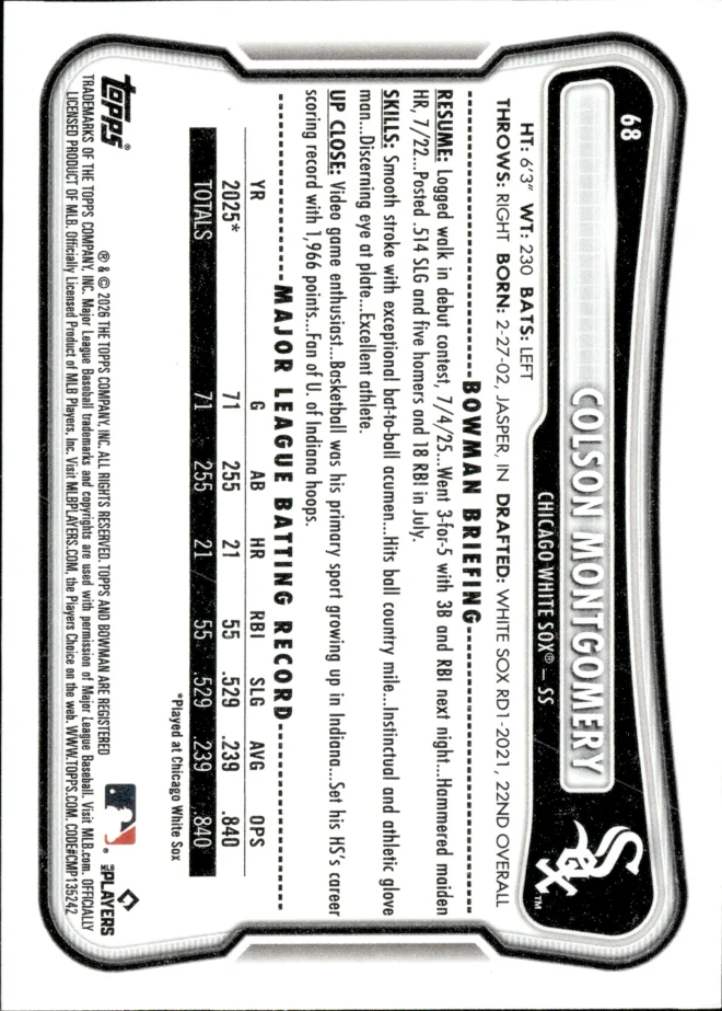 Colson Montgomery card back
