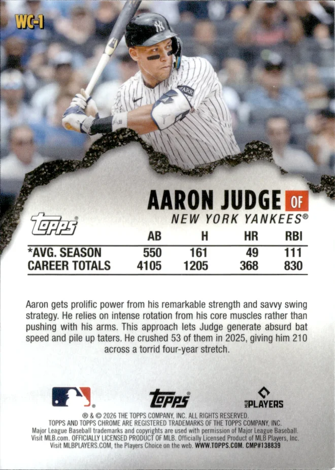 Aaron Judge card back