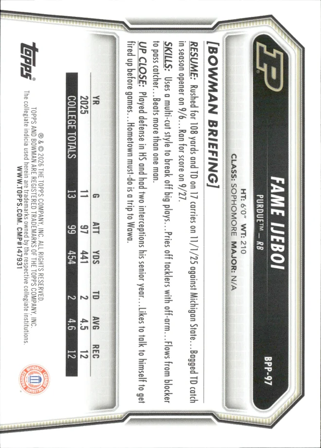 Fame Ijeboi card back