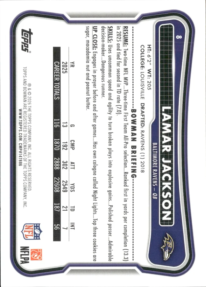 Lamar Jackson card back