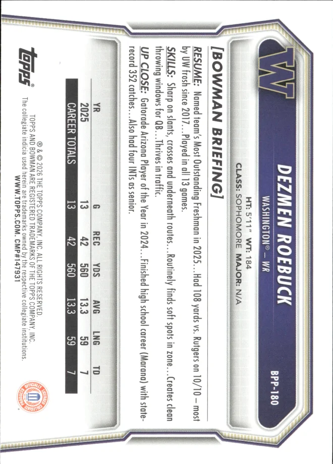 Dezmen Roebuck card back