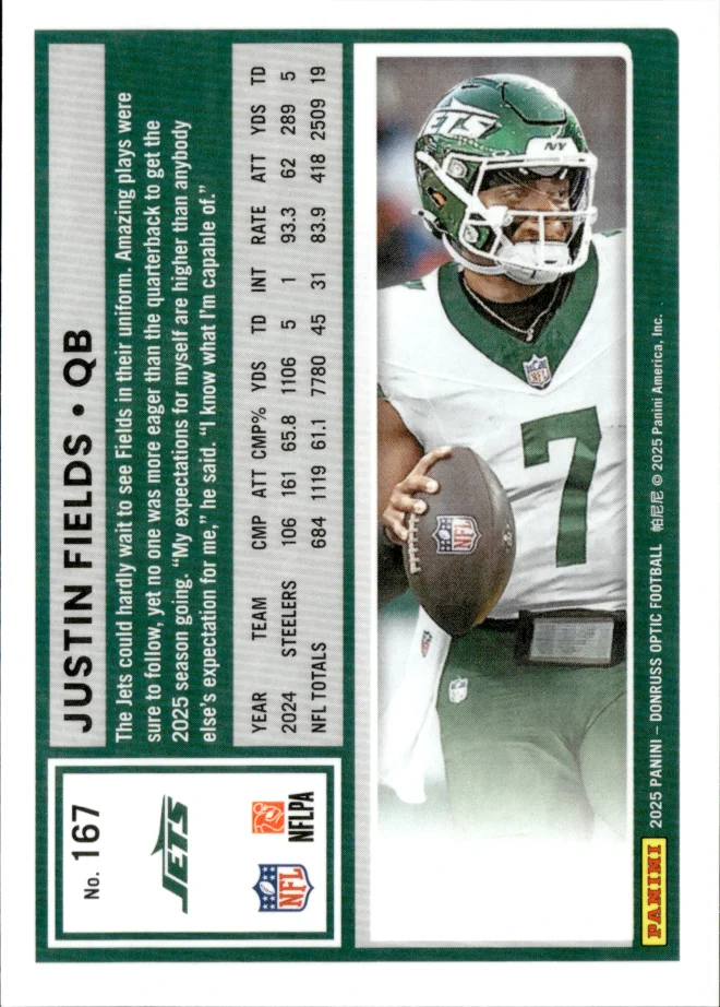 Justin Fields card back