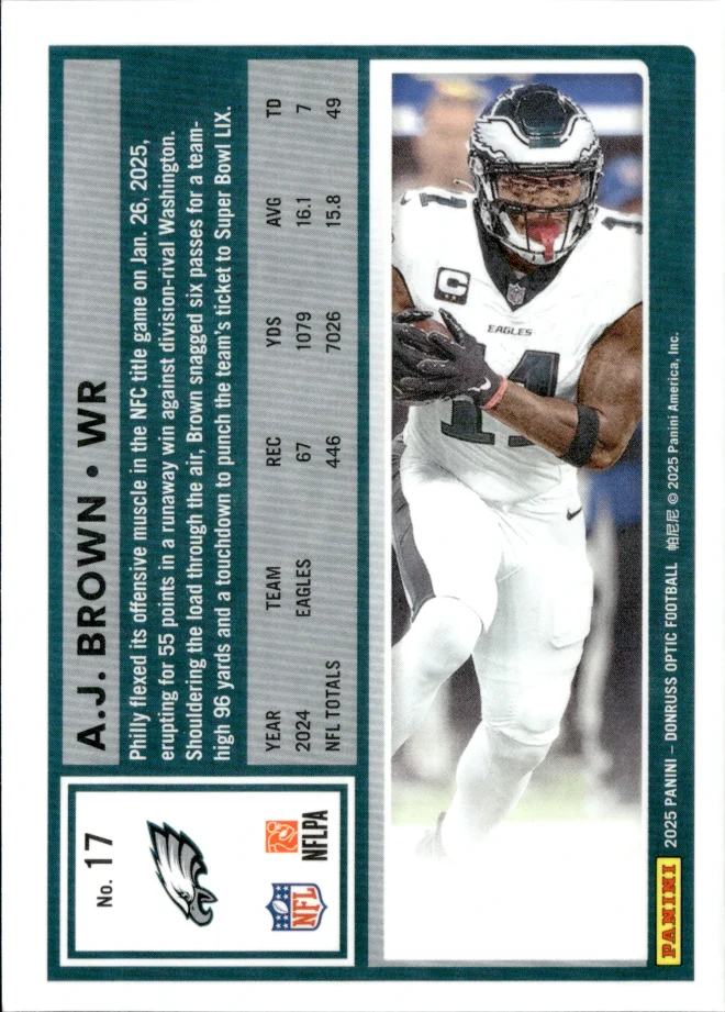 A.J. Brown card back