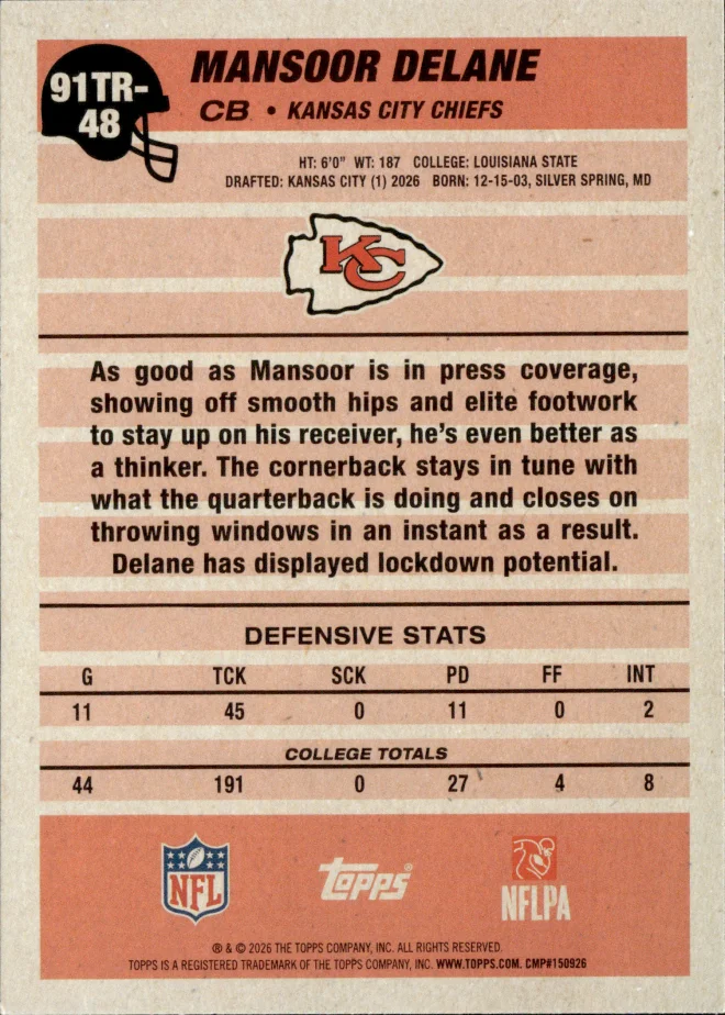 Mansoor Delane card back