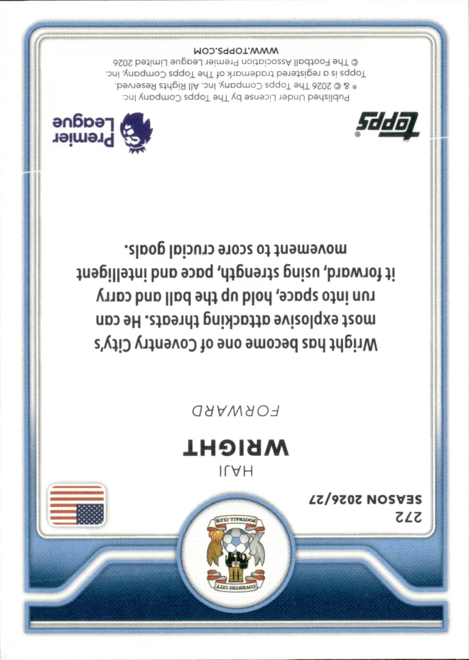 Haji Wright card back