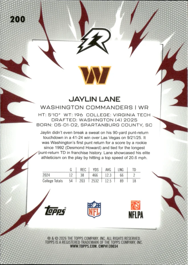 Jaylin Lane card back