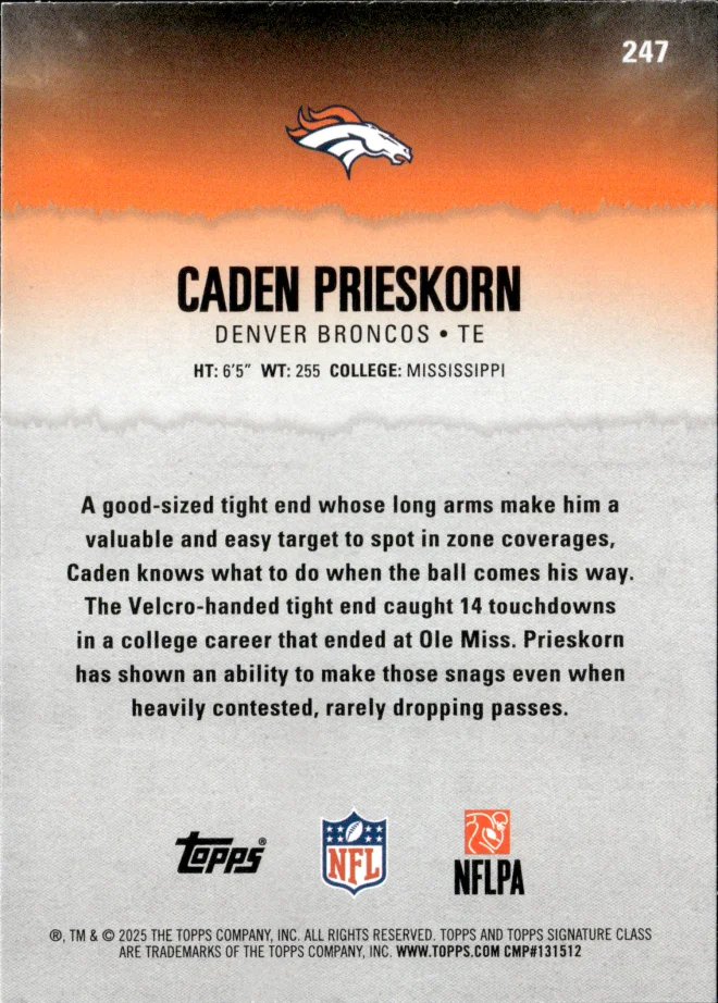 Caden Prieskorn card back