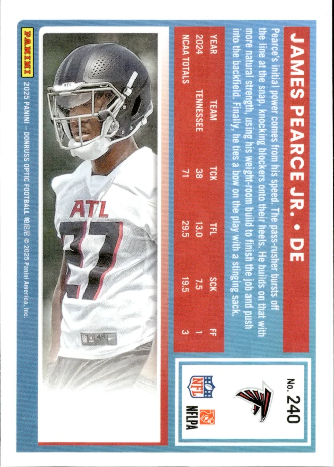 James Pearce Jr. card back