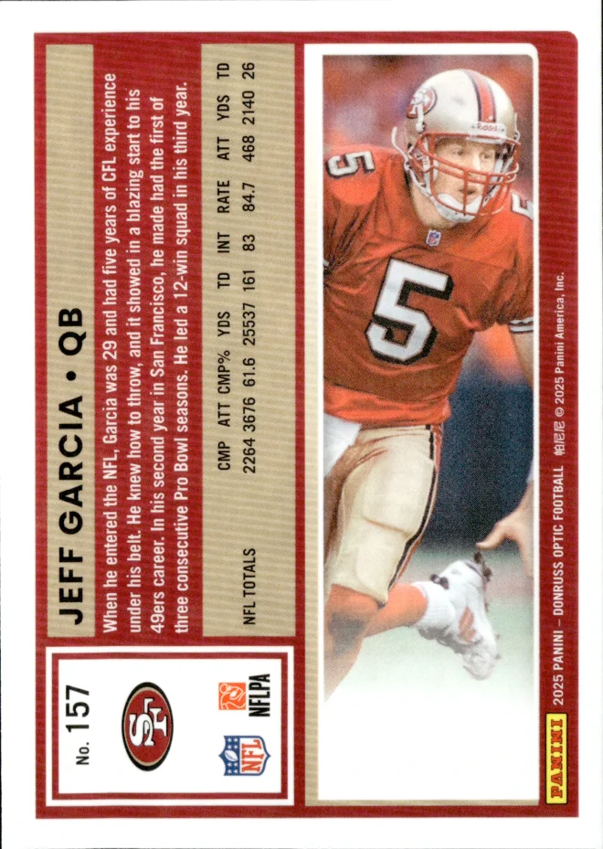 Jeff Garcia card back