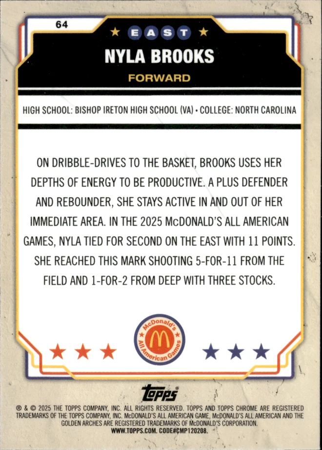 Nyla Brooks card back