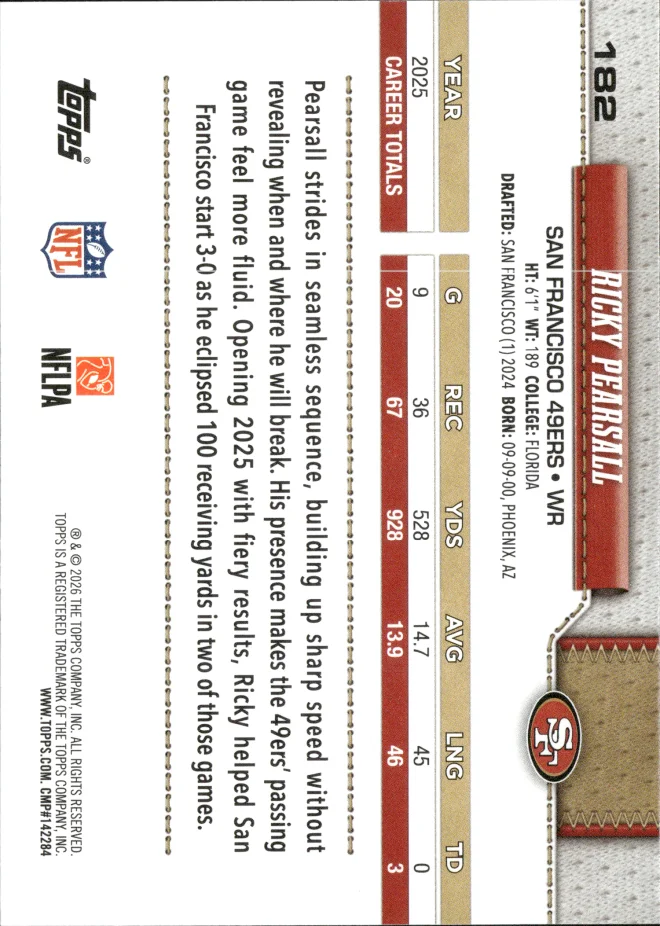 Ricky Pearsall card back