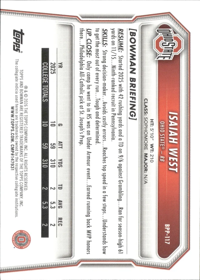 Isaiah West card back