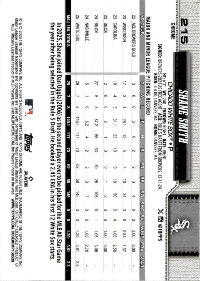 Shane Smith card back