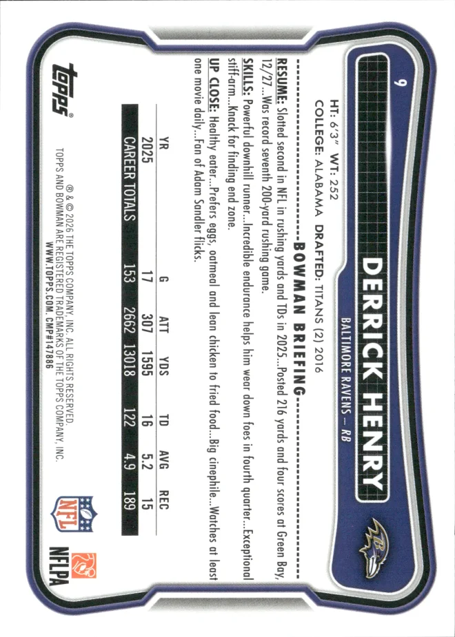Derrick Henry card back