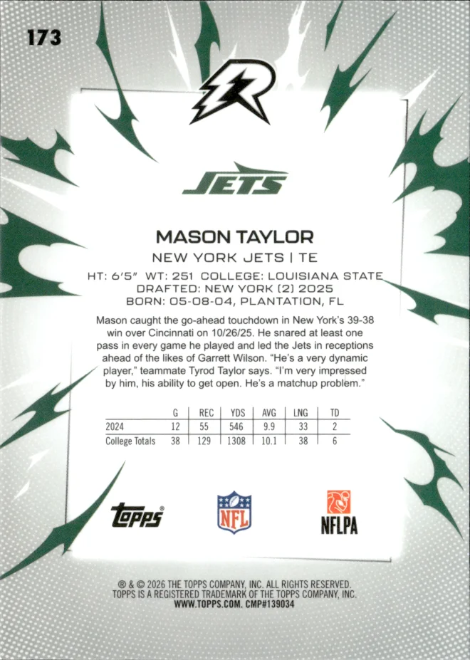 Mason Taylor card back