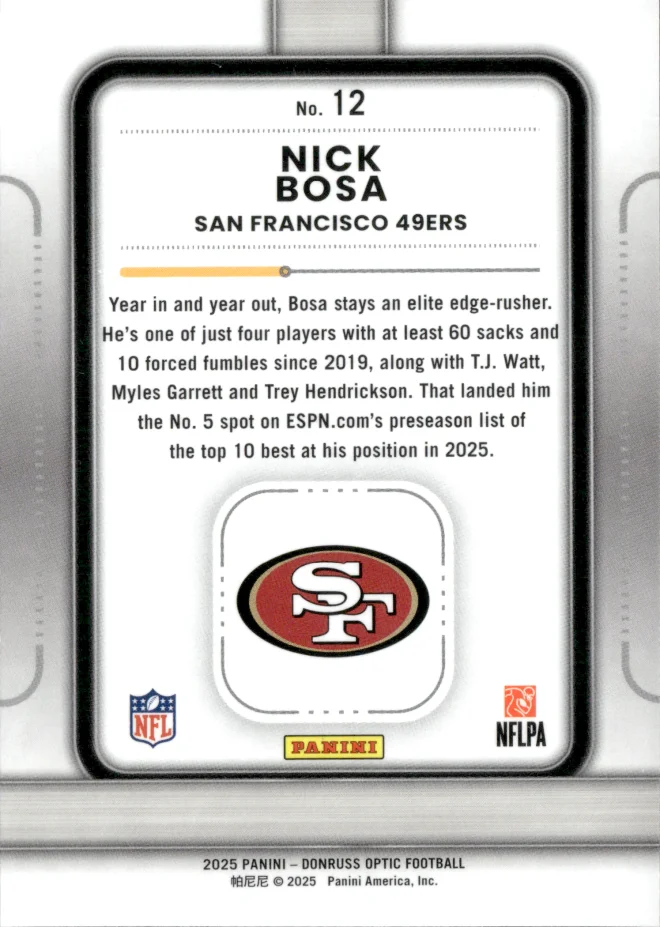 Nick Bosa card back