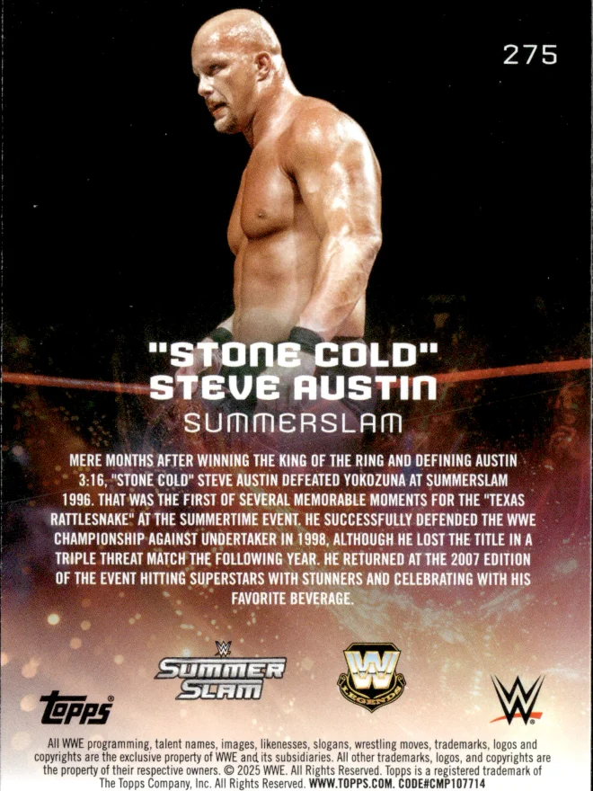 "Stone Cold" Steve Austin card back