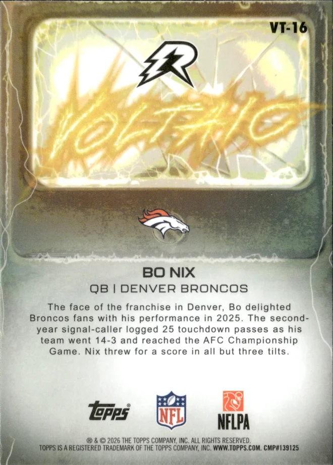 Bo Nix card back
