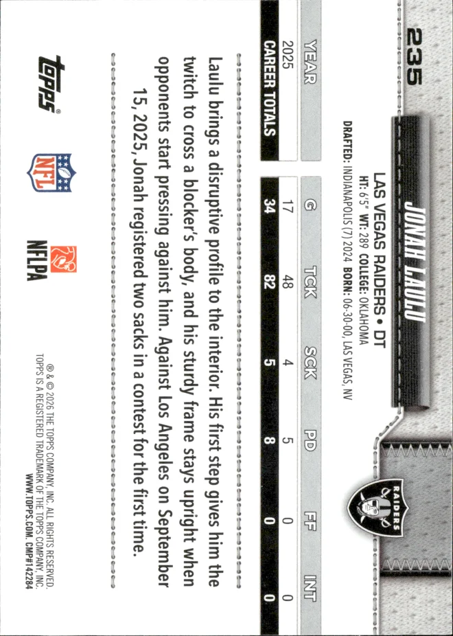 Jonah Laulu card back