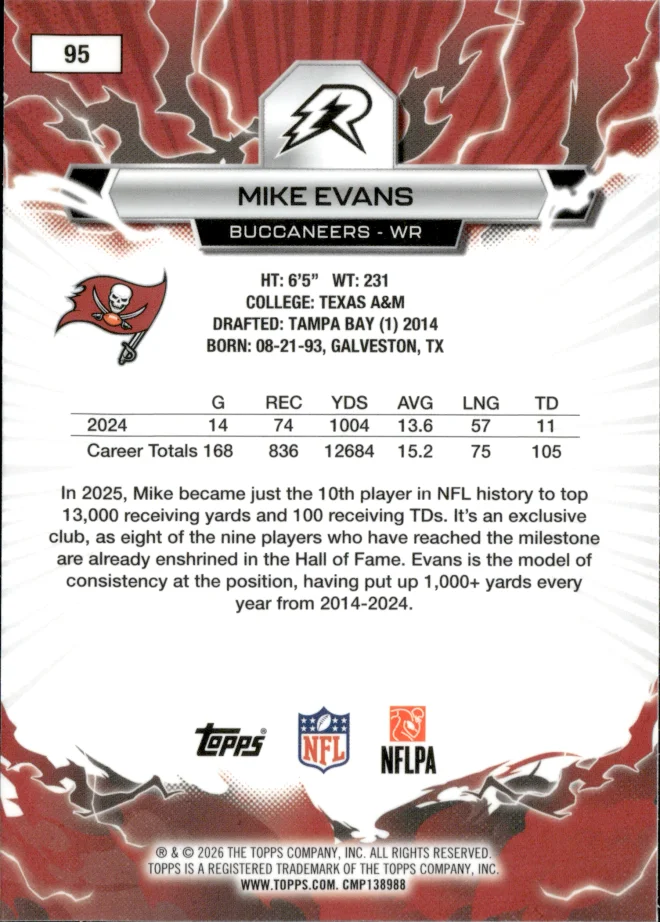 Mike Evans card back